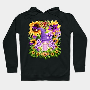 Sunflower Suicide Awareness Gnome With Purple Violet Flower Hoodie